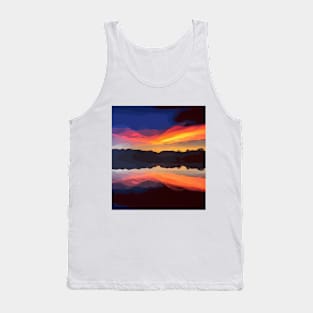 Sunset reflected in the lake Tank Top